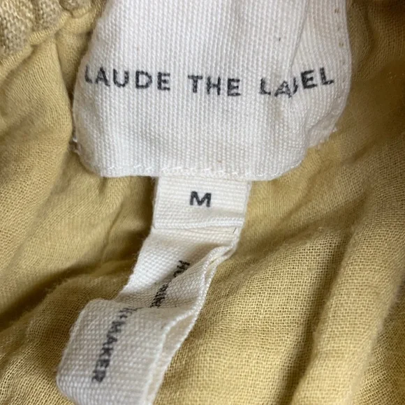 LAUDE THE LABEL Yellow Linen Shorts Size M - Picture 2 of 7